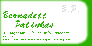 bernadett palinkas business card